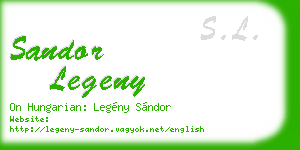 sandor legeny business card