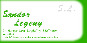 sandor legeny business card